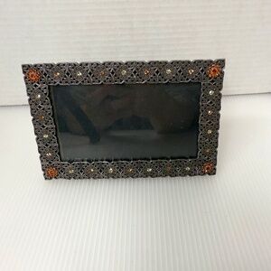 Antropologie Designs Floral Enamel Photo Frame With Austrian Crystals AXC